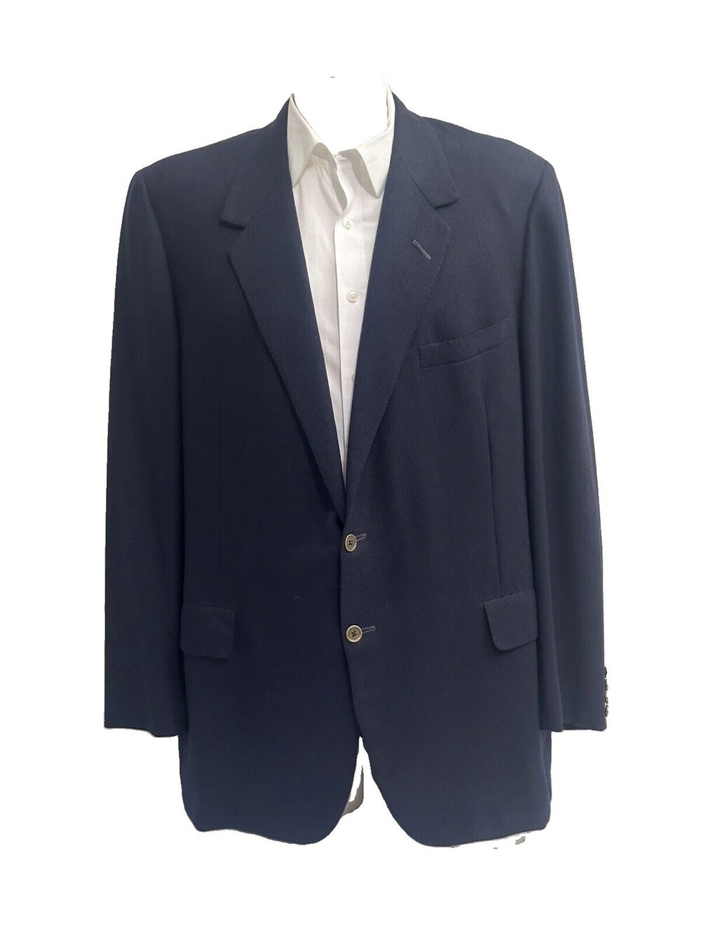 Vintage 1988 Oxxford Clothes Blazer Mens 44R Navy Wool Jacket Sport Coat Classic